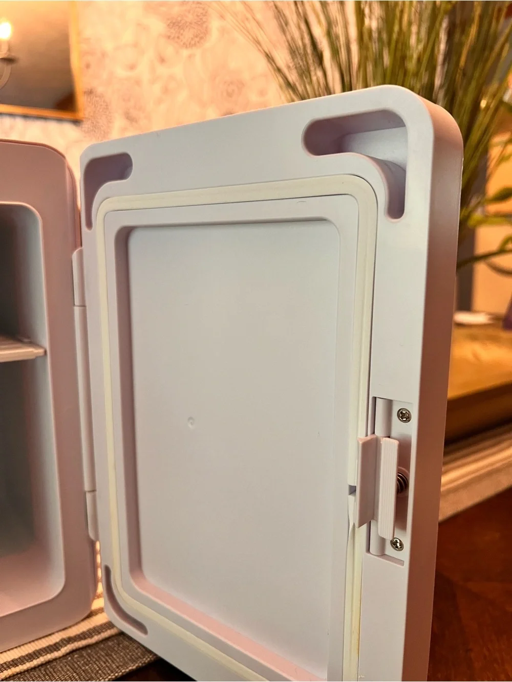 Compact White Marble Mini Fridge